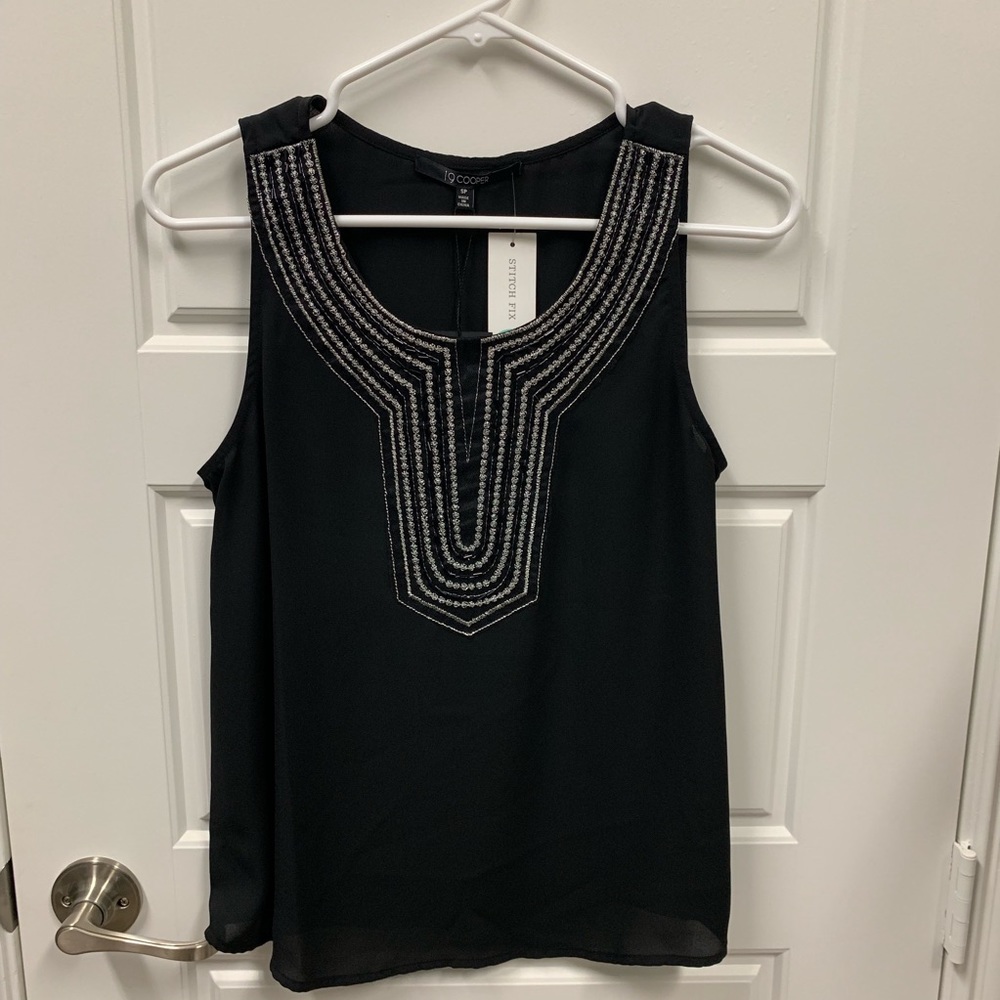 NWT Stitch Fix embellished neckline blouse
